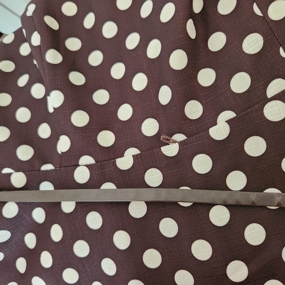 KASPER Brown Polka Dot Dress w/Belt - Picture 12 of 13